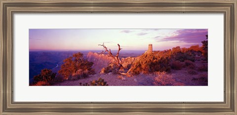 Framed Rock formations with a river, Desert View Watchtower, Desert Point, Grand Canyon National Park, Arizona Print