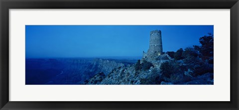 Framed Desert View Watchtower in Blue, Desert Point, Grand Canyon National Park, Arizona Print