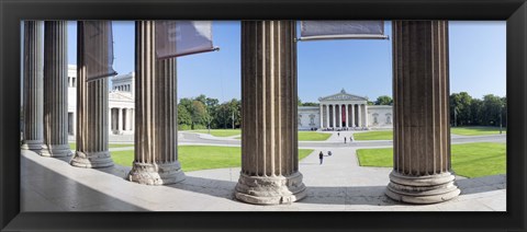 Framed View from Staatliche Antikensammlung to the Propylaeen and Glyptothek, Koenigsplatz, Munich, Bavaria, Germany Print