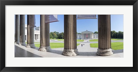 Framed View from Staatliche Antikensammlung to the Propylaeen and Glyptothek, Koenigsplatz, Munich, Bavaria, Germany Print