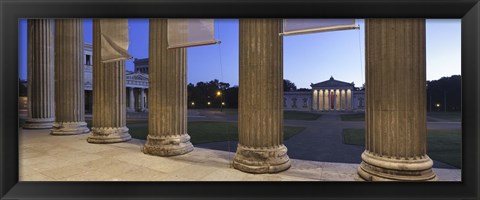 Framed Propylaeen and Glyptothek, Koenigsplatz, Munich, Bavaria, Germany Print