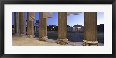 Framed Propylaeen and Glyptothek, Koenigsplatz, Munich, Bavaria, Germany Print