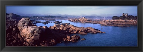 Framed Ploumanac&#39;h Harbour, Cote de Granit Rose, Ploumanach, Perros-Guirec, Cotes-D&#39;Armor, Brittany, France Print