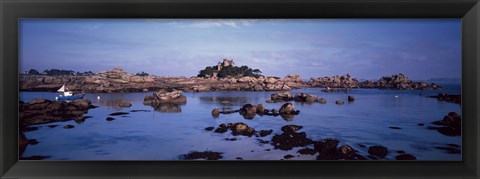 Framed Costaeres Castle, Cote de Granit Rose, Ploumanach, Perros-Guirec, Cotes-D&#39;Armor, Brittany, France Print