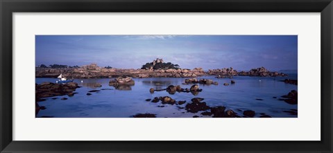 Framed Costaeres Castle, Cote de Granit Rose, Ploumanach, Perros-Guirec, Cotes-D&#39;Armor, Brittany, France Print