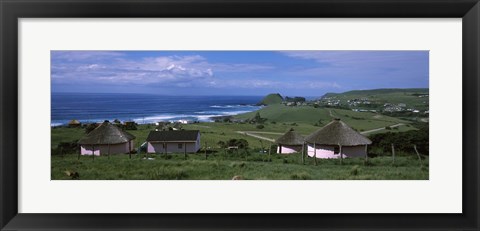 Framed Thatched Rondawel huts, Hole in the Wall, Coffee Bay, Transkei, Wild Coast, Eastern Cape Province, Republic of South Africa Print