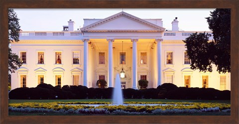 Framed USA, Washington DC, White House, twilight Print