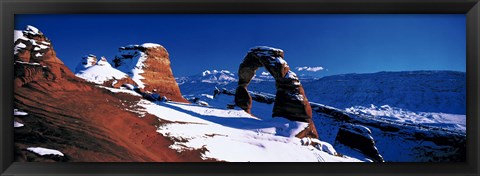 Framed USA, Utah, Delicate Arch, winter Print