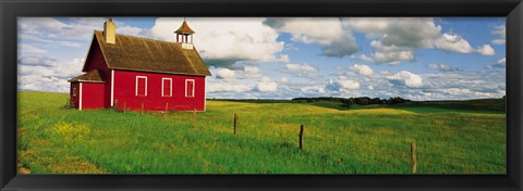 Framed Small Red Schoolhouse, Battle Lake, Minnesota, USA Print