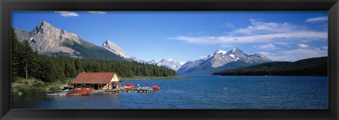 Framed Canada, Alberta, Maligne Lake Print