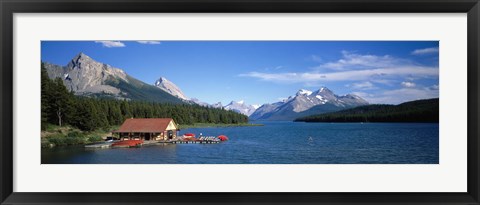 Framed Canada, Alberta, Maligne Lake Print