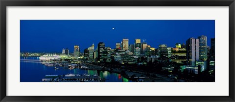 Framed Evening skyline Vancouver British Columbia Canada Print