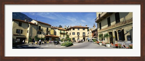 Framed Tourists Sitting At An Outdoor Cafe, Menaggio, Italy Print