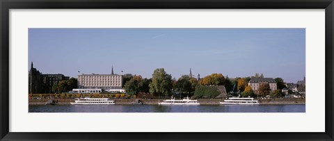 Framed Tour Boat In The River, Rhine River, Bonn, Germany Print