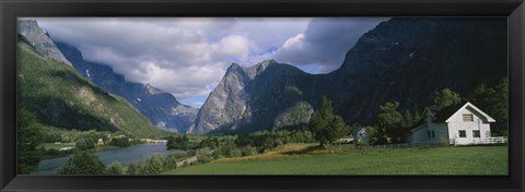 Framed House on a Mountainside, Marstein, Norway Print