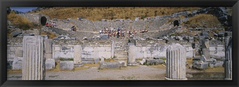 Framed Tourists In A Temple, Temple Of Hadrian, Ephesus, Turkey Print