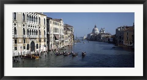 Framed Gondolas in a canal, Grand Canal, Venice, Veneto, Italy Print