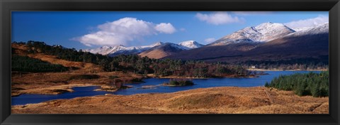 Framed Lake on mountainside, Loch Tulla, Rannoch Moor, Argyll, Scotland Print