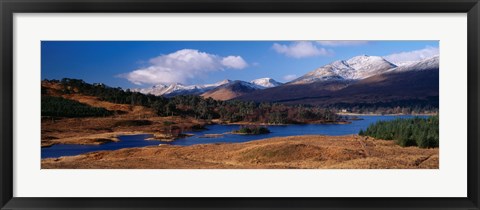 Framed Lake on mountainside, Loch Tulla, Rannoch Moor, Argyll, Scotland Print