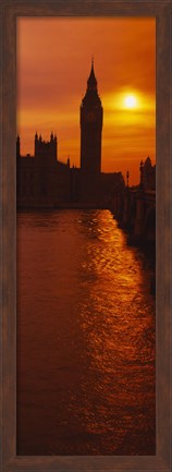 Framed Big Ben at Sunset, House of Parliament, London, England Print