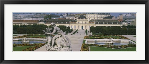 Framed Garden in front of a palace, Belvedere Gardens, Vienna, Austria Print