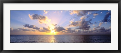 Framed Sunset 7 Mile Beach Cayman Islands Caribbean Print