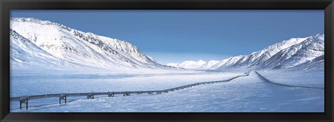 Framed Alaska Pipeline, Brooks Range, Alaska Print