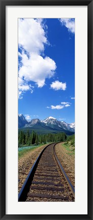 Framed Rail Road Tracks Banff National Park Alberta Canada Print