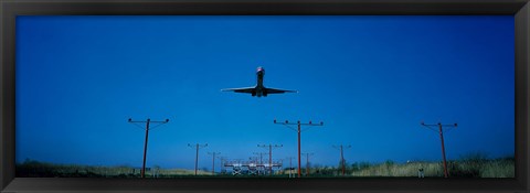 Framed Airplane landing Philadelphia International Airport PA USA Print