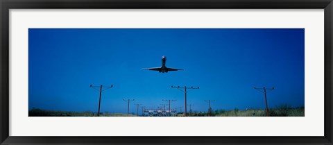 Framed Airplane landing Philadelphia International Airport PA USA Print