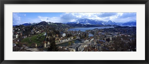 Framed High angle view of a city, Chateau Gutsch, Lucerne, Switzerland Print