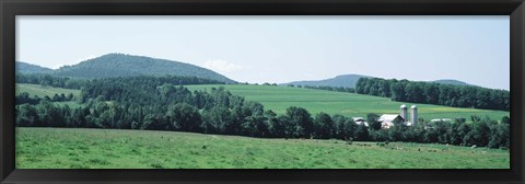 Framed Farm In A Field, Danville, Vermont, USA Print