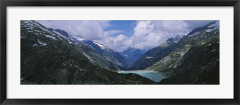 Framed High angle view of a lake surrounded by mountains, Grimsel Pass, Switzerland Print