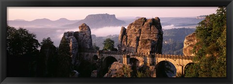 Framed Bastei, Saxonian Switzerland National Park, Germany Print