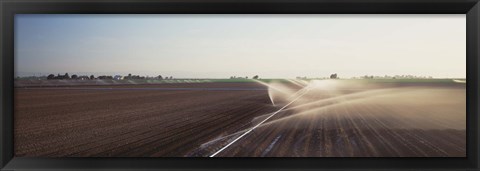 Framed USA, California, Central Valley, Irrigation in the field Print