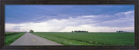 Framed Storm clouds over a landscape, Illinois, USA Print