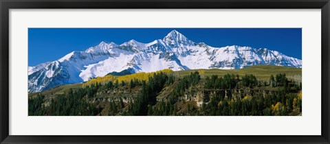 Framed Snowcapped mountains on a landscape, Wilson Peak in autum, San Juan Mountains, near Telluride, Colorado Print