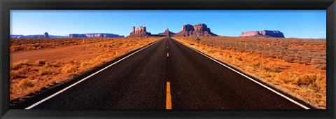 Framed Empty Road, Clouds, Blue Sky, Monument Valley, Utah, USA, Print