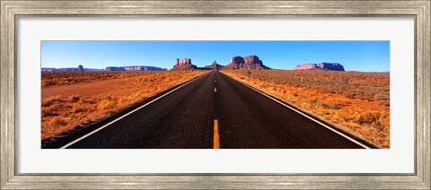 Framed Empty Road, Clouds, Blue Sky, Monument Valley, Utah, USA, Print