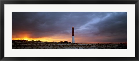 Framed Sunset, Barnegat Lighthouse State Park, New Jersey, USA Print