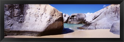 Framed Rocks On The Beach, Virgin Gorda, British Virgin Islands, Print