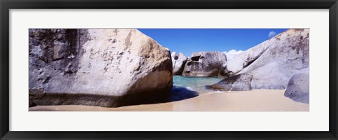 Framed Rocks On The Beach, Virgin Gorda, British Virgin Islands, Print