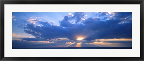 Framed Sunset, Clouds, Gulf Of Mexico, Florida, USA Print