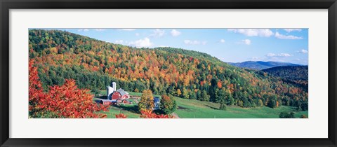 Framed Hillside Acres Farm, Barnet, Vermont, USA Print