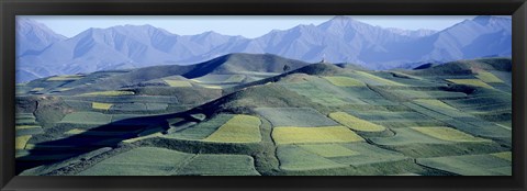 Framed Fields, Farm, Qinghai Province, China Print