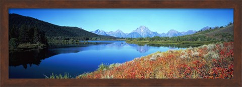 Framed Reflection of mountain in a river, Oxbow Bend, Teton Range, Grand Teton National Park, Wyoming, USA Print