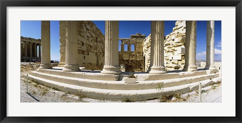 Framed Ruins of a temple, Parthenon, The Acropolis, Athens, Greece Print