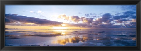 Framed Sunrise On Beach, North Sea, Germany Print