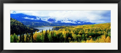 Framed Panoramic View Of A Landscape, Yukon River, Alaska, USA, Print