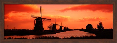 Framed Windmills Holland Netherlands Print